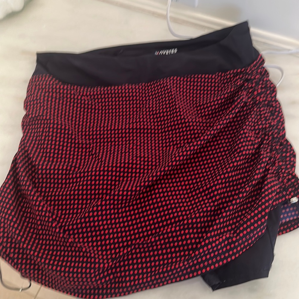 Golf skort with navy under shorts
